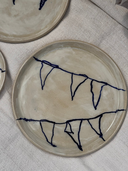 Handmade large ‘bunting’ plate