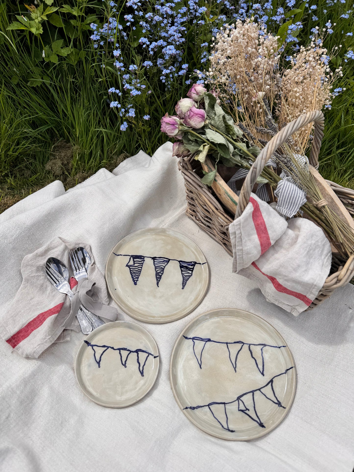 Handmade small ‘bunting’ plate