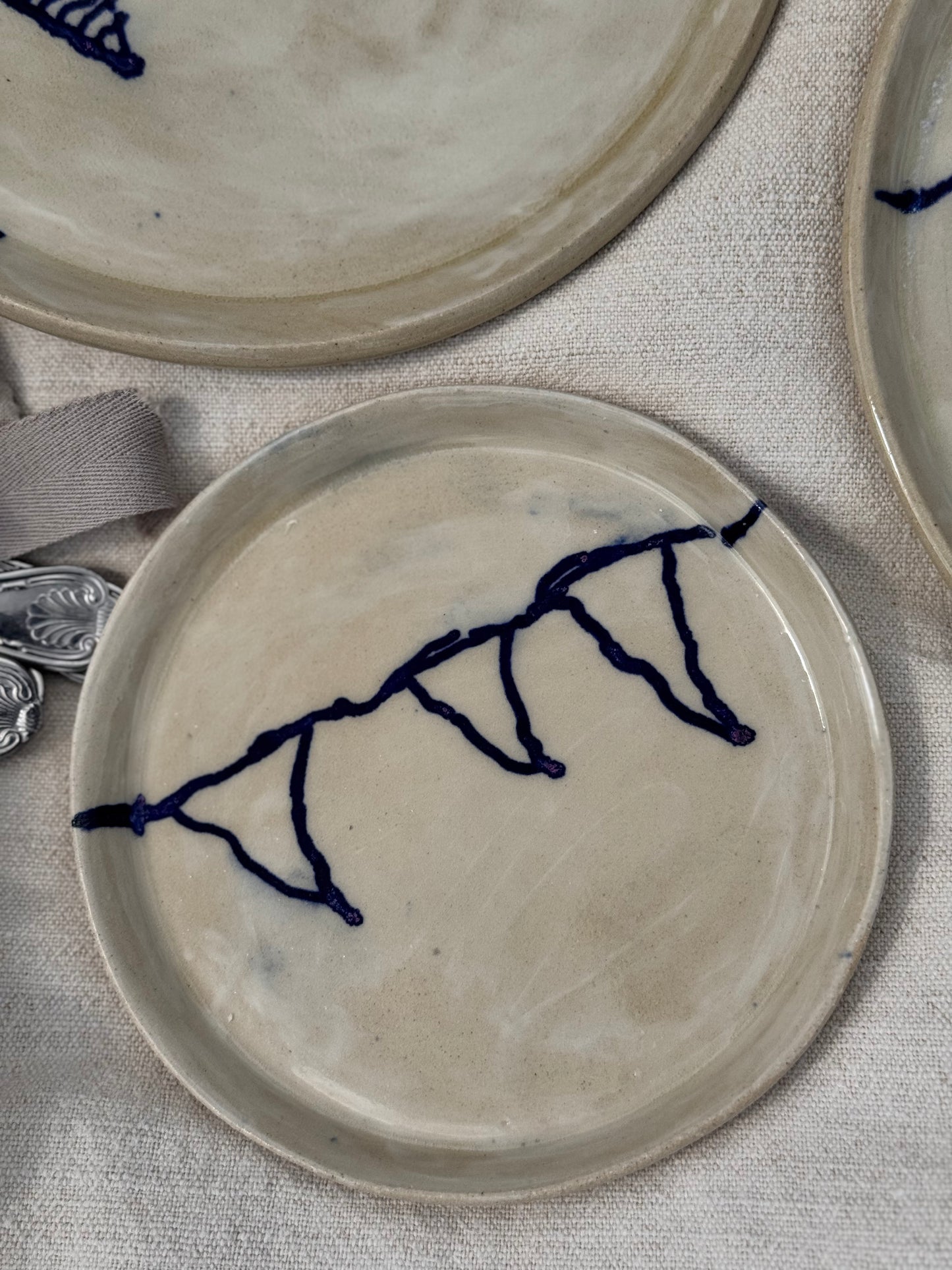 Handmade small ‘bunting’ plate