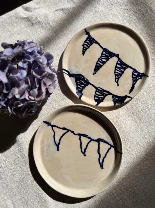 Handmade bunting plates