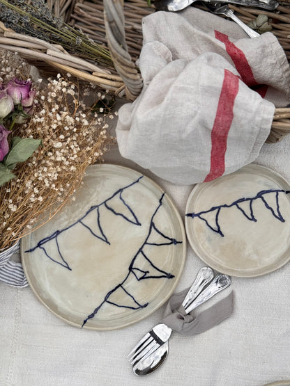 Handmade large ‘bunting’ plate