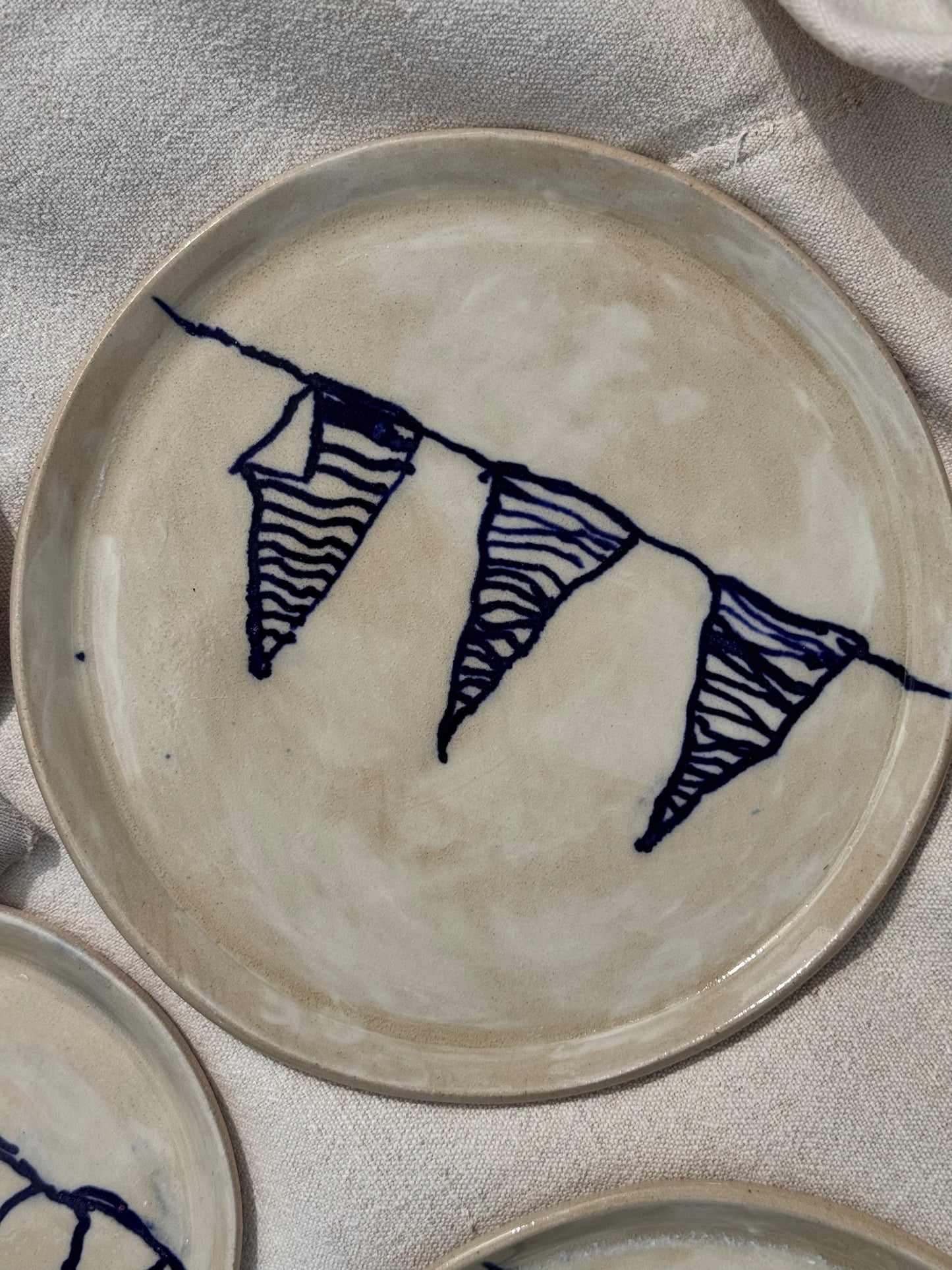 Handmade large ‘bunting’ plate