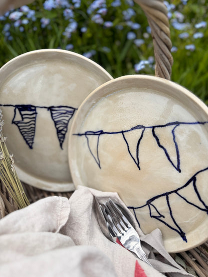 Handmade large ‘bunting’ plate