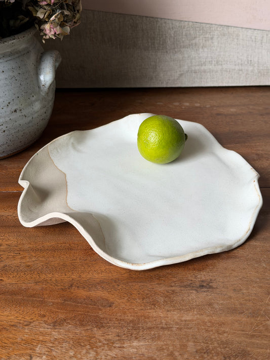 Handmade wavy ceramic platter