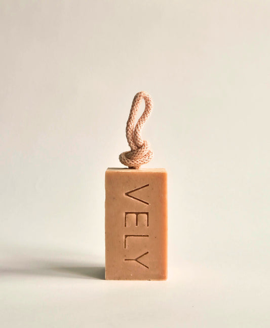 Natural Soap On A Rope | Amélie with French Pink Clay