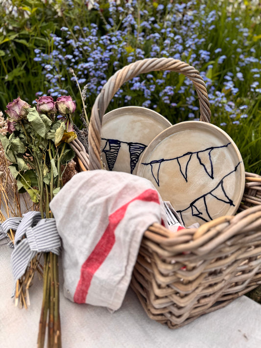 Handmade large ‘bunting’ plate