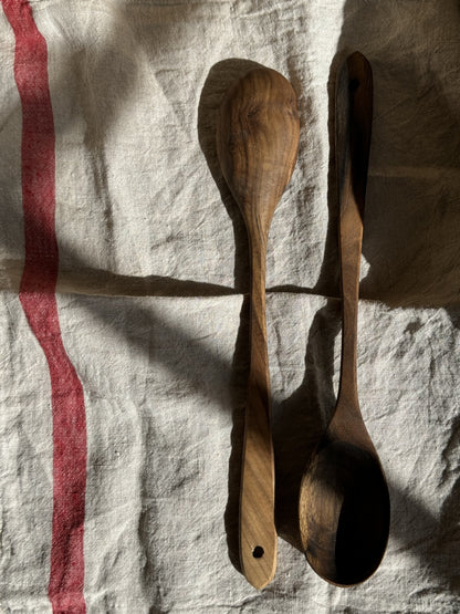 Hand carved wooden spoons in walnut wood