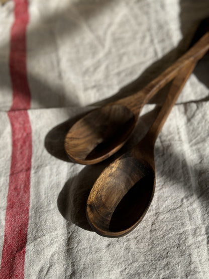 Hand carved wooden spoons in walnut wood
