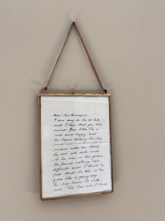 Large hanging glass display frame | portrait