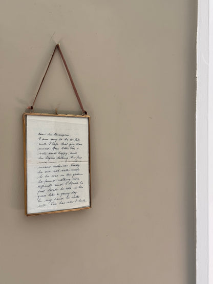 Large hanging glass display frame | portrait