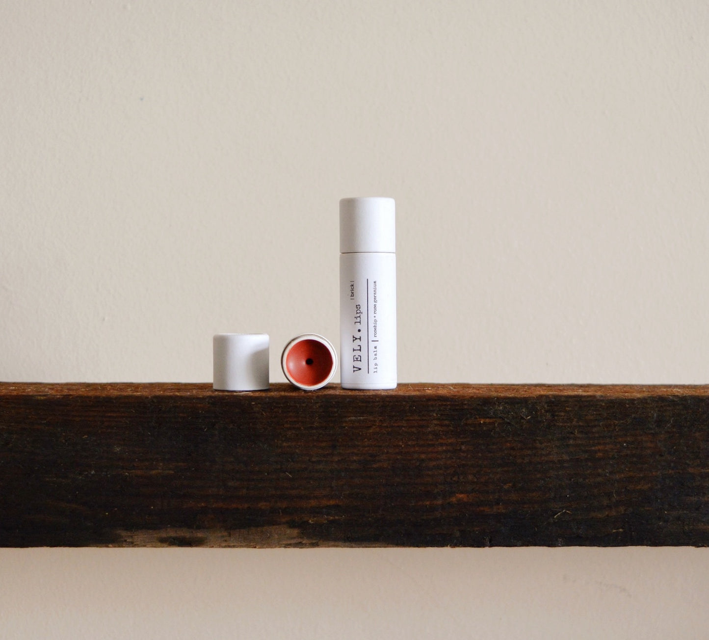Tinted Vegan Lip Balm | Brick with Rosehip + Geranium