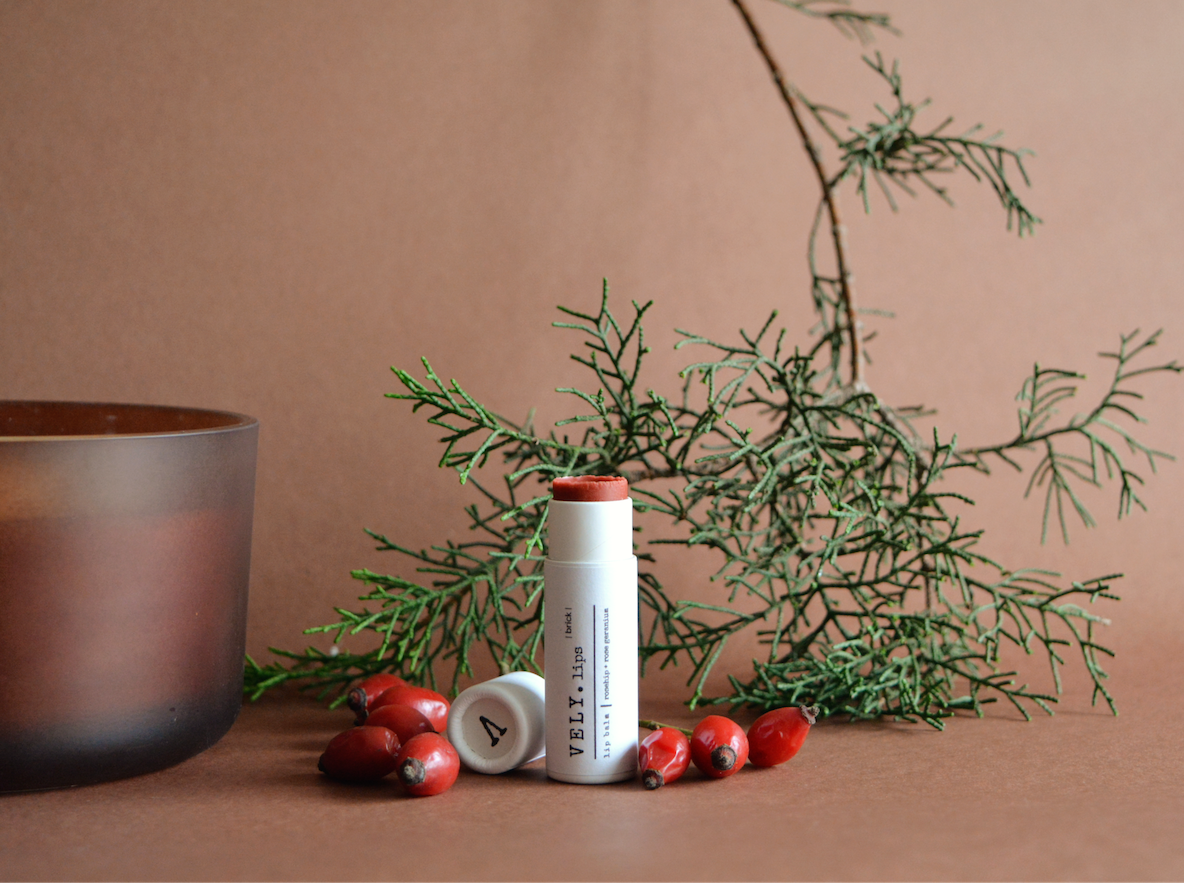 Tinted Vegan Lip Balm | Brick with Rosehip + Geranium