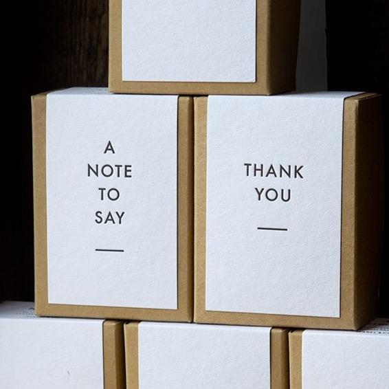 Boxes of Mabel & Co Letterpress cards