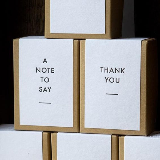 Boxes of Mabel & Co Letterpress cards