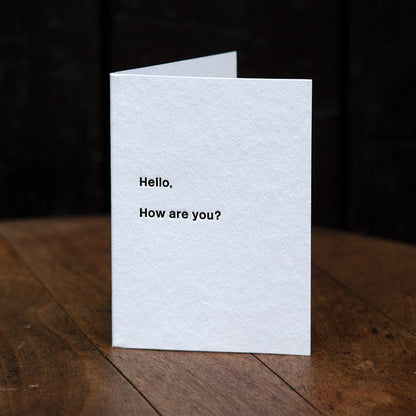 Letterpress Hello How Are You Card by Mabel & Co