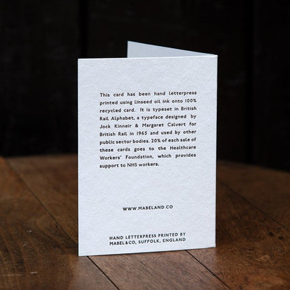 Letterpress card by Mabel & Co