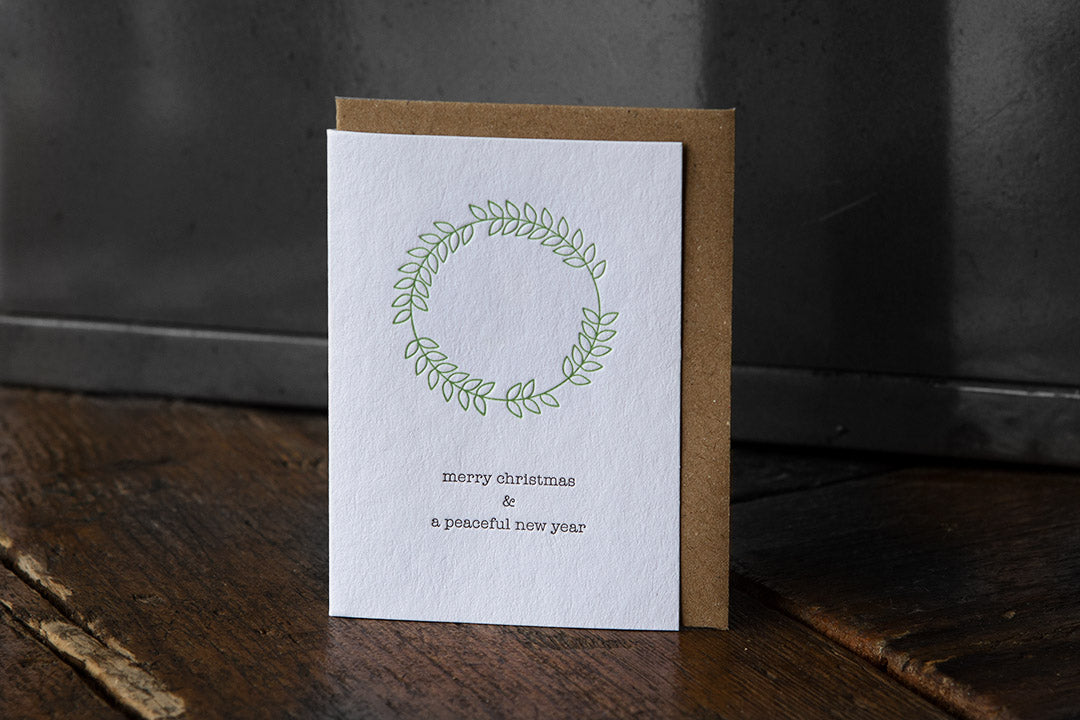 Wreath Letterpress Christmas Cards | Box of 12