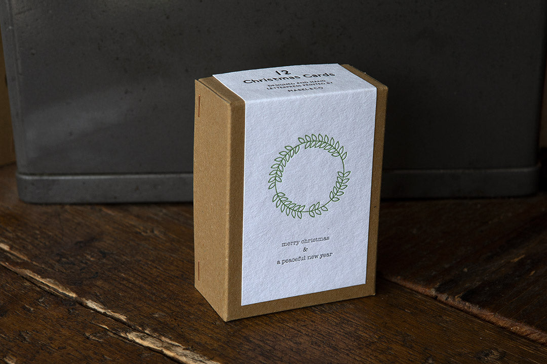 Wreath Letterpress Christmas Cards | Box of 12