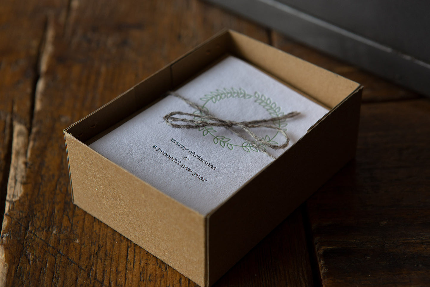 Wreath Letterpress Christmas Cards | Box of 12